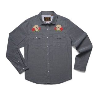 Howler Brothers - Skulls and Begonias Embroidery - Medium - NWT